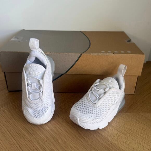 Nike Airmax 270 ‘Triple White’ Toddler Sneakers- SZ 6 C - Picture 1 of 11
